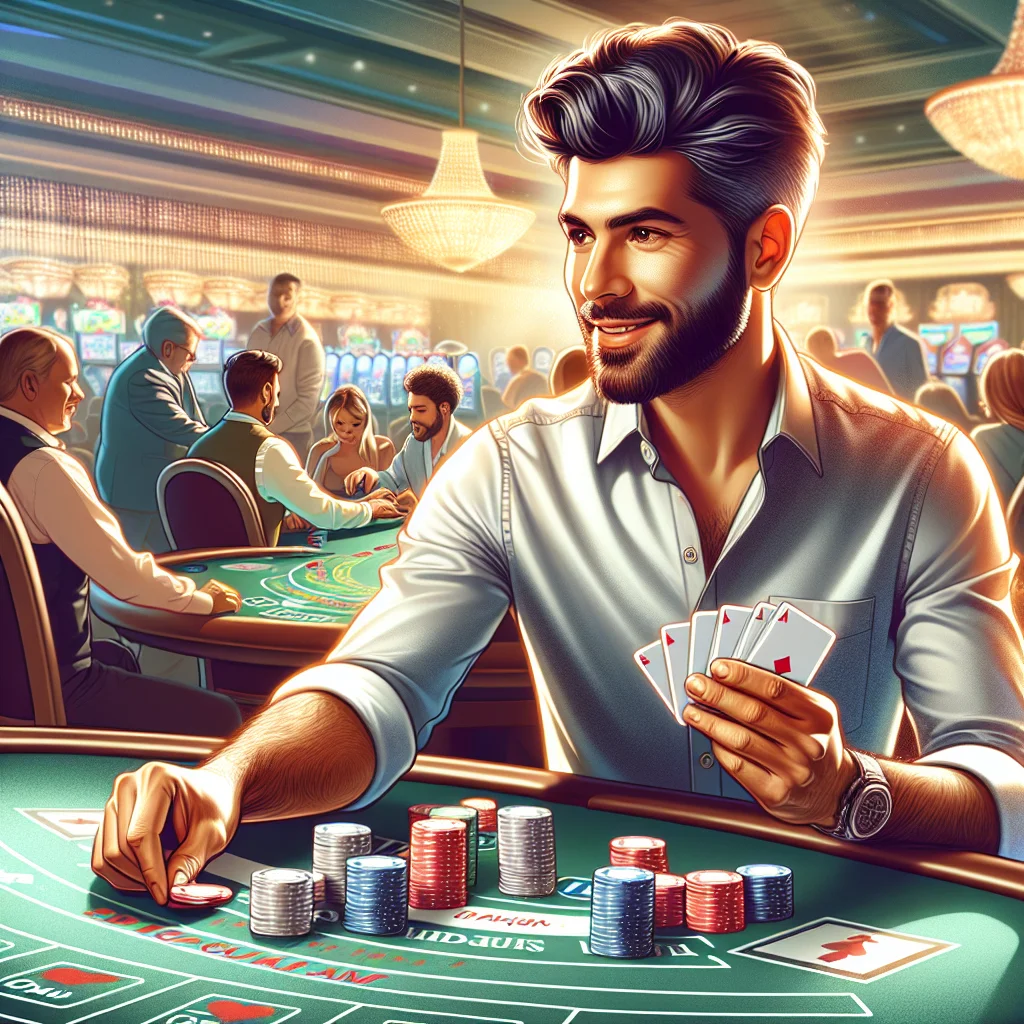 Jogador de blackjack em ação