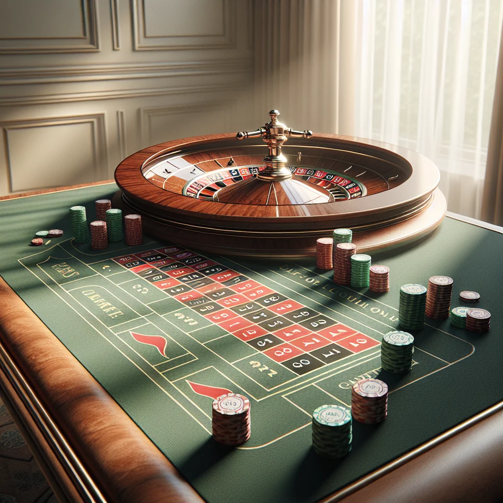 Mesa de roleta com apostas